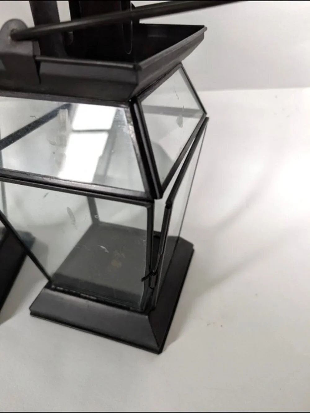 Pottery Barn Black Metal &‎ Glass Lanterns Set